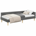 Dunkelgraues Eckbett 90 x 190 cm aus Stoff, modernes Tagesbett für kleine Räume - westrena