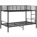 Kinder Etagenbett aus Metall 90x200 cm, Schwarz, für Schlafzimmer - westrena