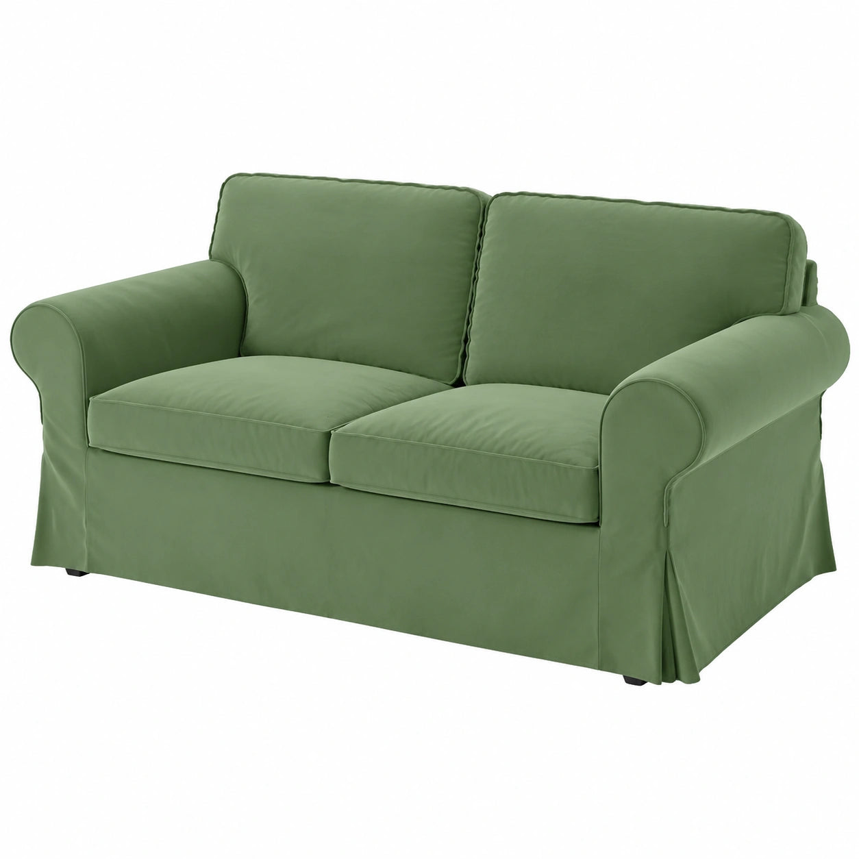 Samt Ersatzbezug für IKEA Ektorp Sofa, Zweisitzer, Grün - westrena