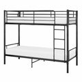 Robustes Etagenbett aus Metall 90x200 cm mit Lattenrost, modernes Jugendbett in Schwarz - westrena