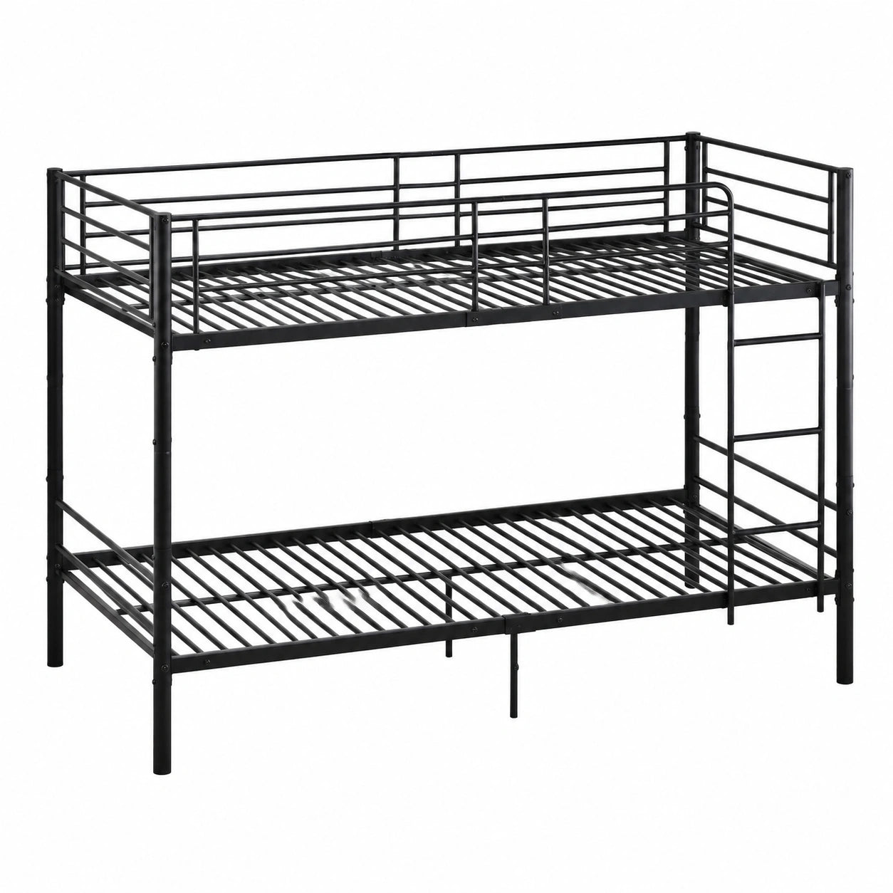 Robustes Metall-Etagenbett für Kinder 90x200 cm, Schwarz - westrena