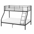 H.J WeDoo Hochbett aus Metall für Kinder und Jugendliche, 140x200 cm & 90x200 cm, inkl. Lattenrost, Schwarz - westrena