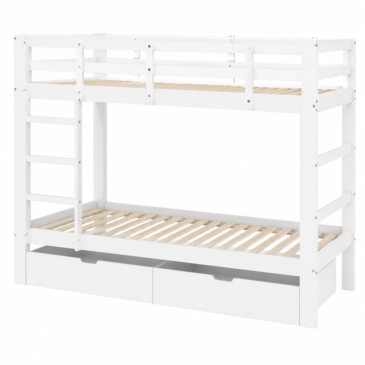 Multifunktionales Kinder-Hochbett 90x200 mit Rausfallschutz & Schubladen - westrena
