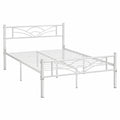 Modernes Metallbettgestell mit Lattenrost für Schlafzimmer und Gästezimmer, 90x200 cm, Weiß - westrena