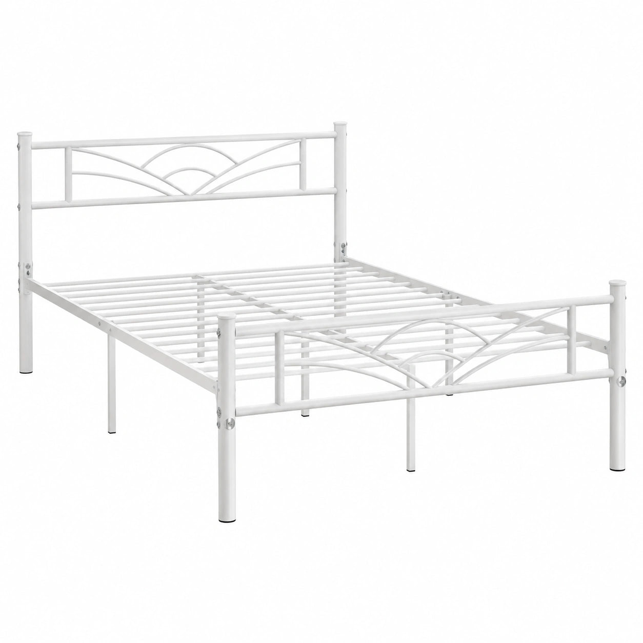 Modernes Metallbettgestell mit Lattenrost für Schlafzimmer und Gästezimmer, 90x200 cm, Weiß - westrena