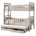 Modulares Kinder-Etagenbett 90x200 für 3 Kinder, inkl. Lattenroste und Matratzen - westrena