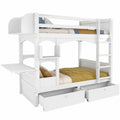 LAKFEW Hochbett 90x200 cm für Kinder, Etagenbett mit Treppe und Stauraum, Holz-Kinderbett mit Schubladen und Absturzsicherung, Inklusive Lattenrost, Weiß - westrena
