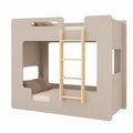 Robustes Hochbett 90x200 cm aus Holz mit Sicherheitsbarriere für Kinder, Kaschmir - westrena